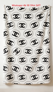 Chanel Circular CC Logo Flannel Throw Blanket IMG_7078